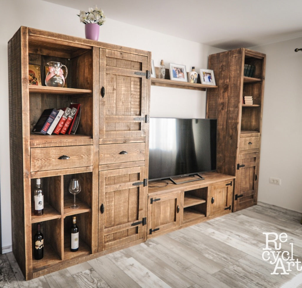 Mobilier pentru living cu design modern și funcțional, realizat din materiale de calitate, ideal pentru amenajarea unui spațiu confortabil și primitor.
