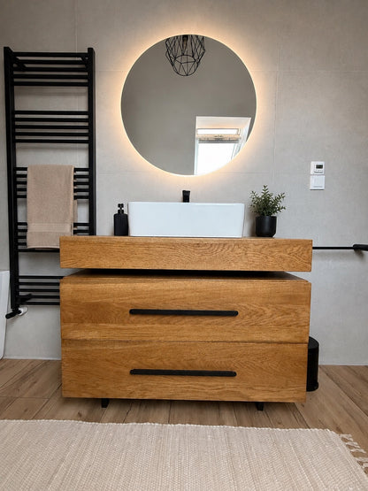 Dulap Baie Rahel in stil rustic, lemn masiv stejar