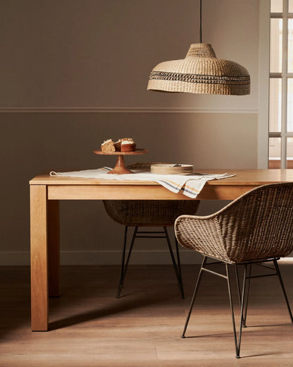 Masa dining extensibila maro din lemn stejar  75x180(260) cm-Outlet