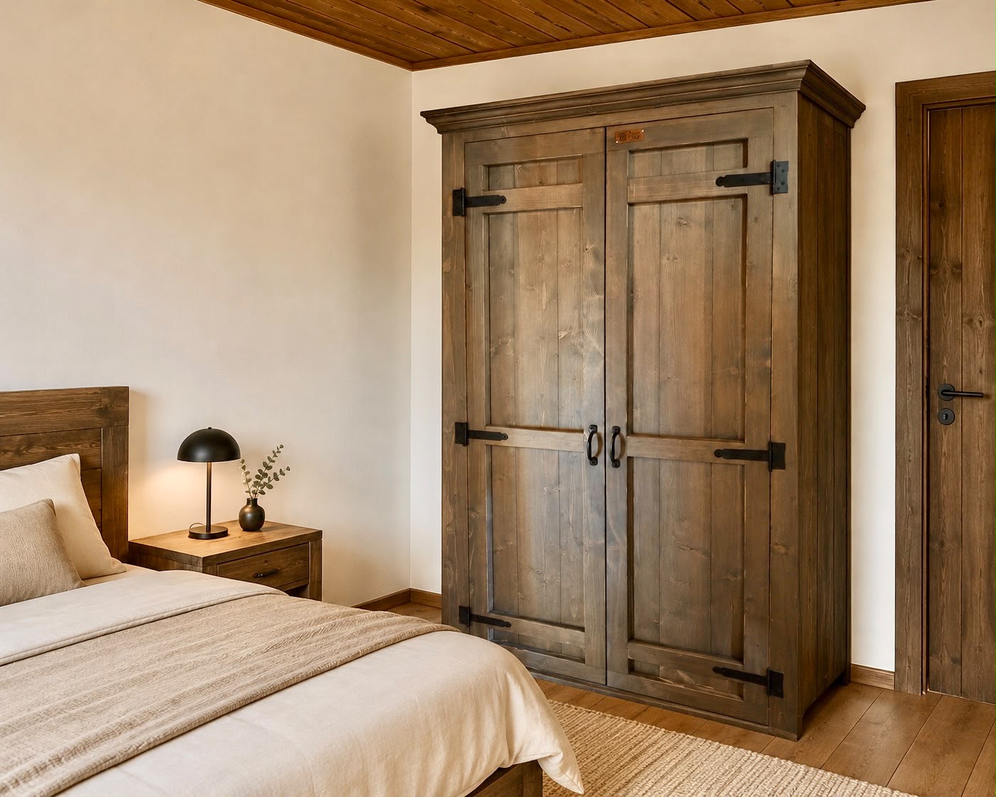 Un Dulap haine in stil rustic cu ornamente