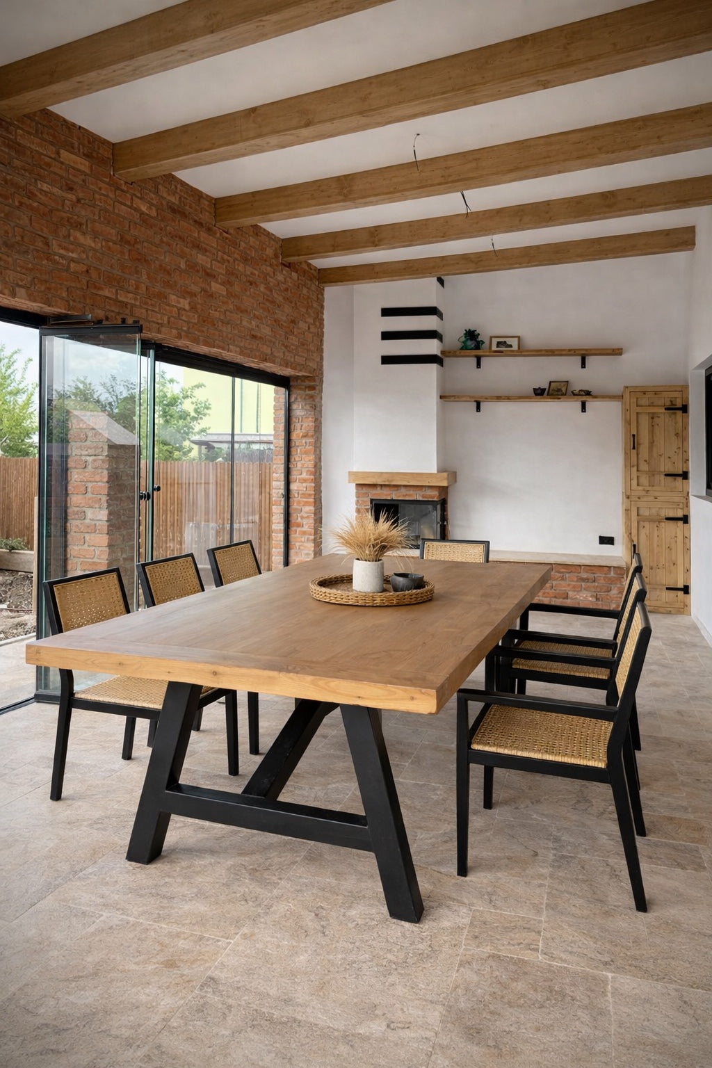 O masa cu blat din pin 