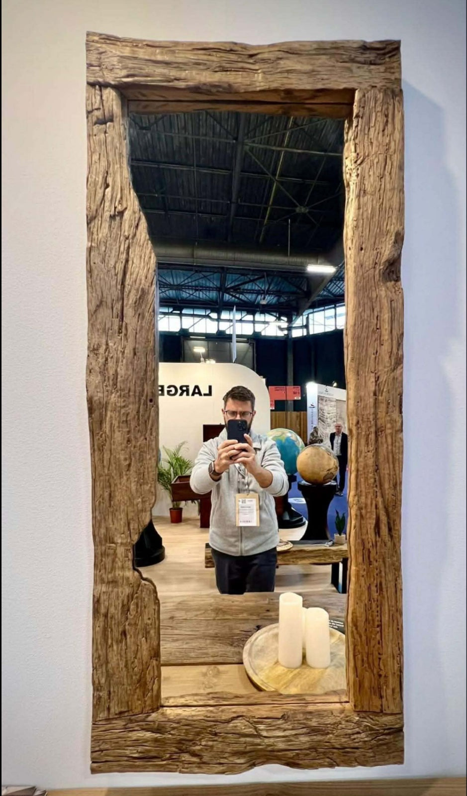 Oglinda din lemn vechi stejar