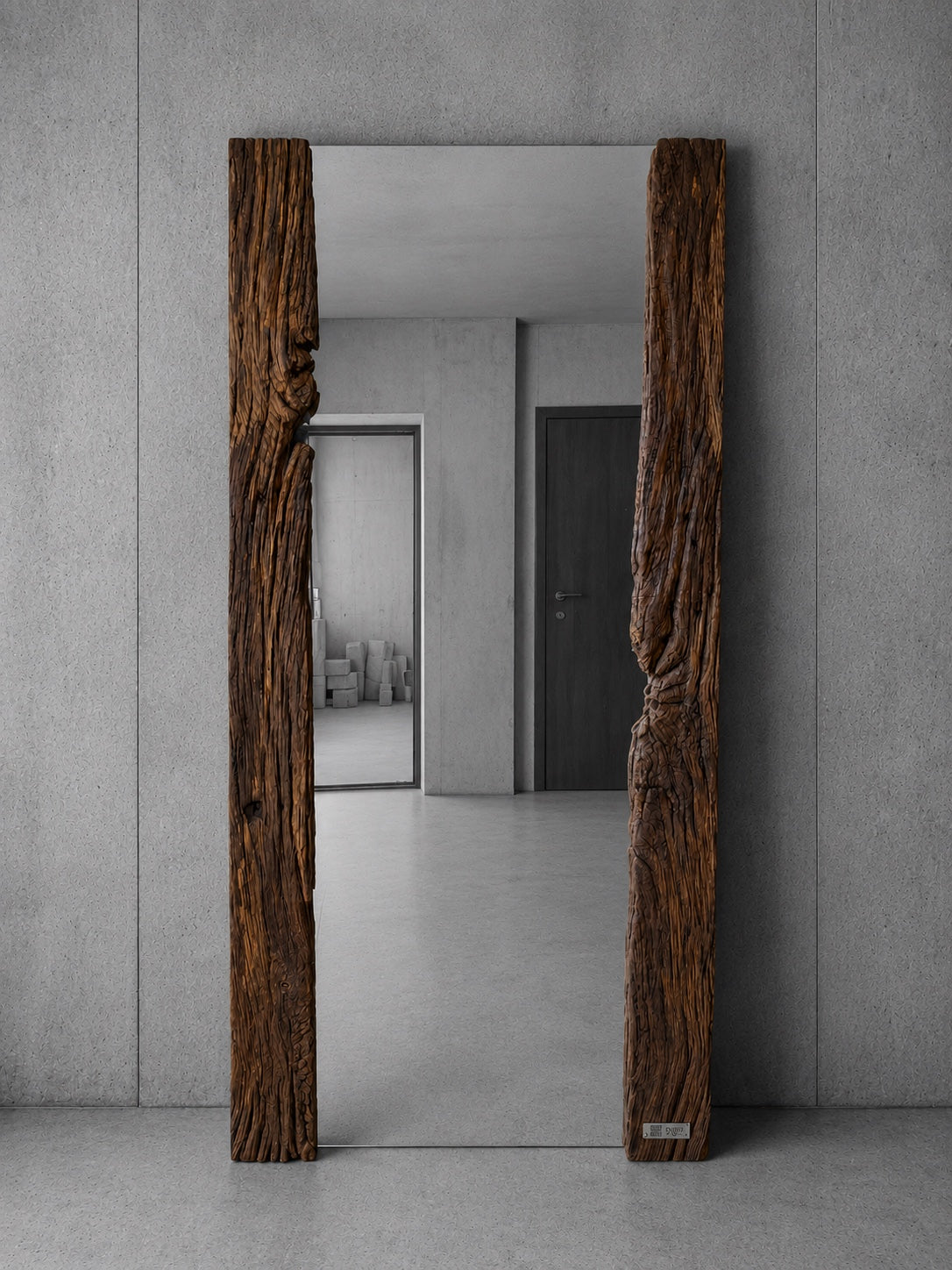Oglinda rustic din stejar recycled 