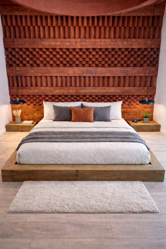 Un pat modern japonezi intr-o camera