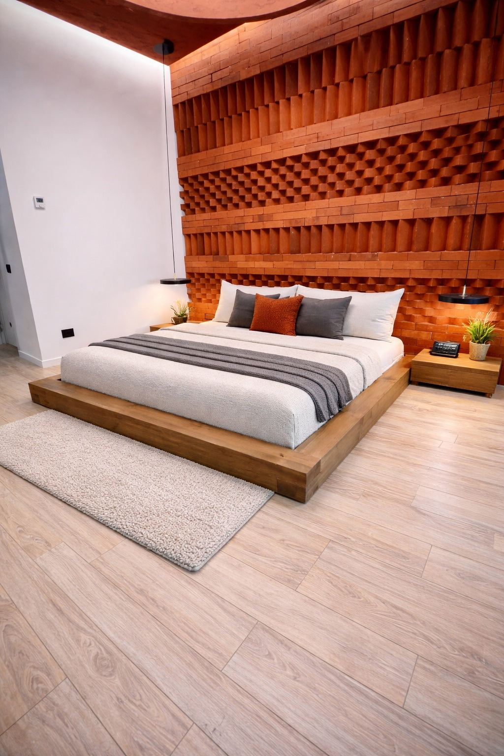 Un pat modern japonezi intr-o camera