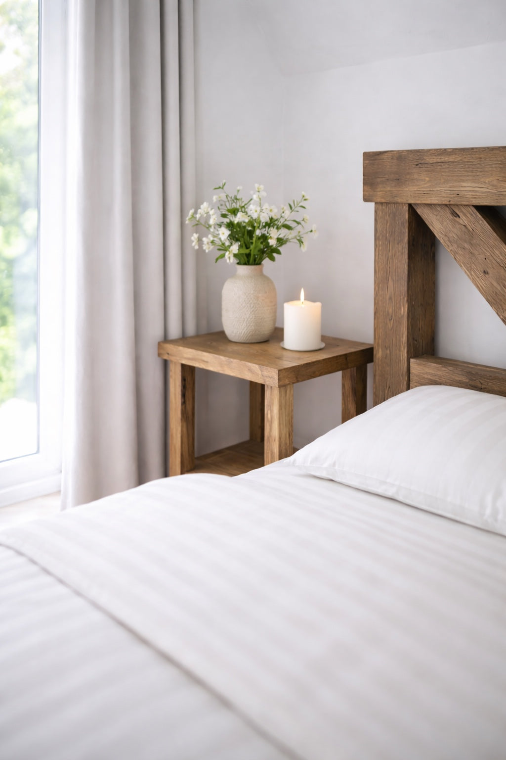 Un pat rustic in camera