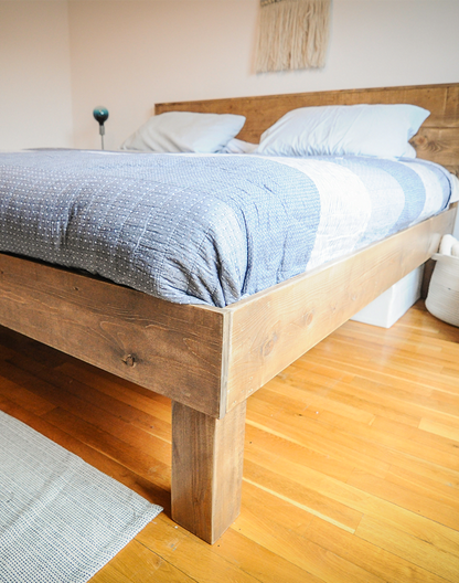 Rustic bed, solid wood, rustic, Liviu model 