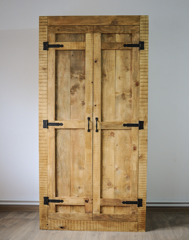 Rustic style clothes closet, solid wood