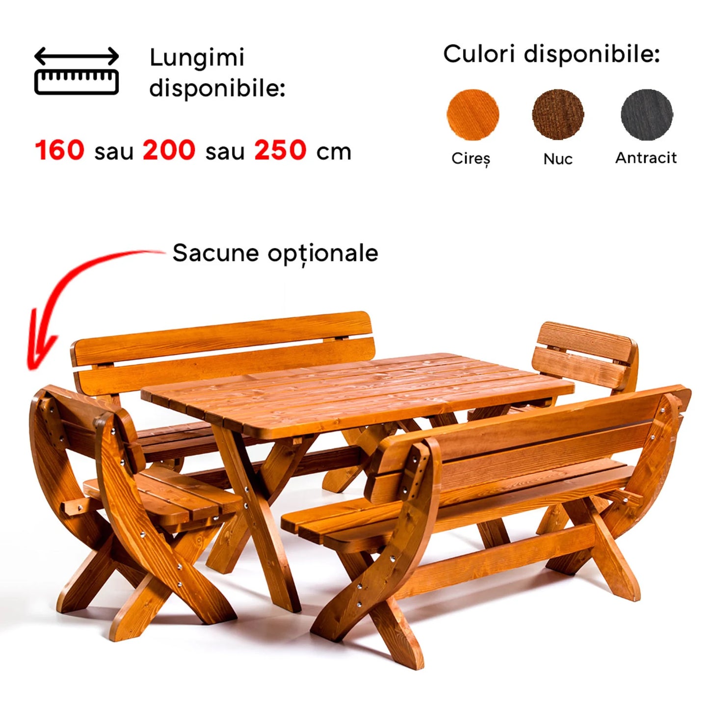 Set masa cu banci pentru gradina